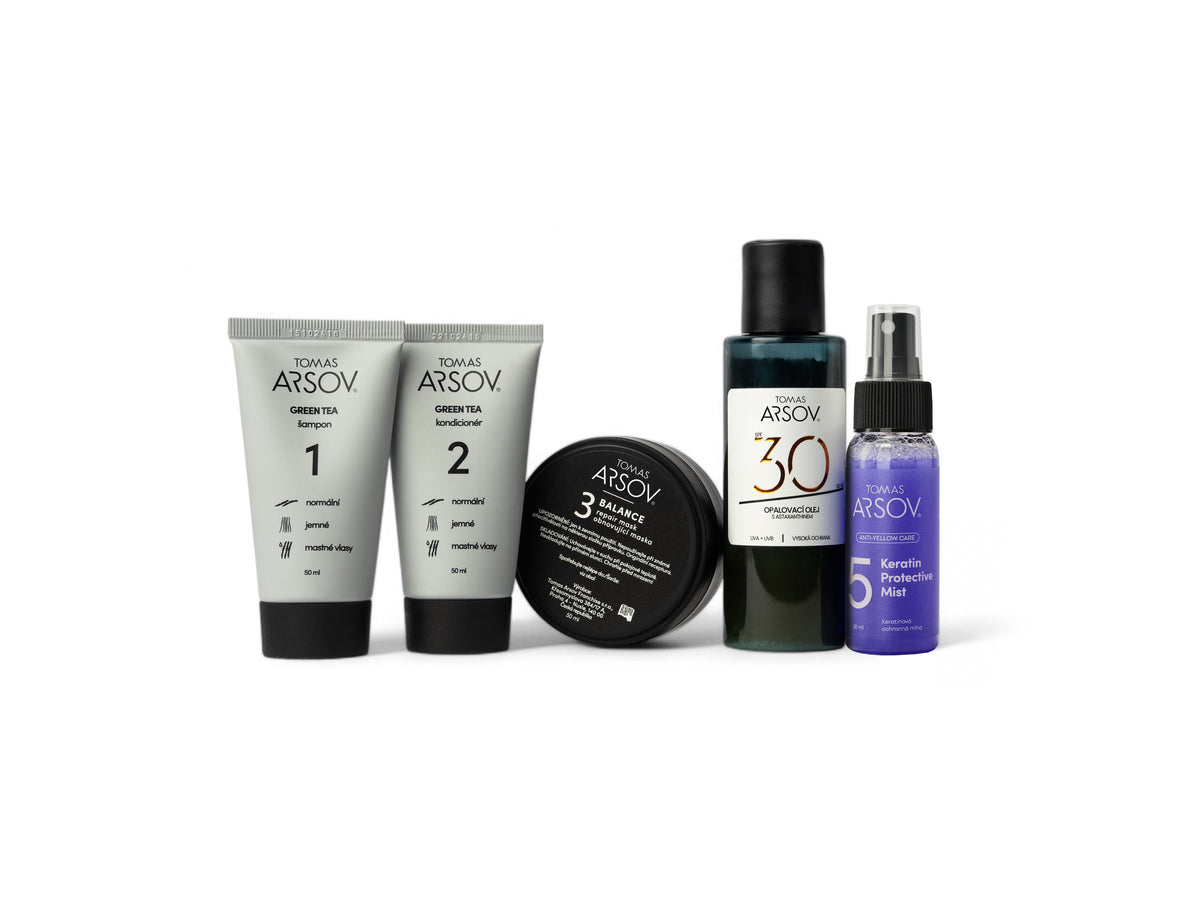 GREEN TEA Travel set with oil and keratin protective mist