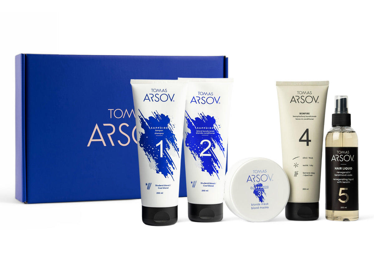 Gift-wrapped Complete care set for cool tones support for blonde and grey hair